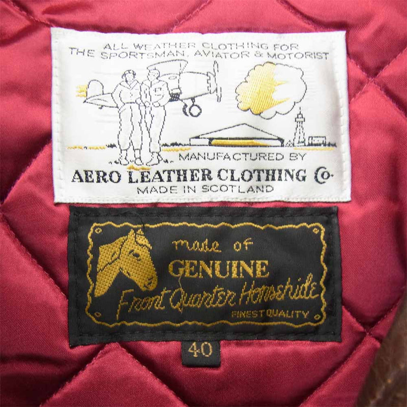 AERO LEATHER エアロレザー HERCULES ヘラクレス レザー ジャケット ブラウン系 40【中古】