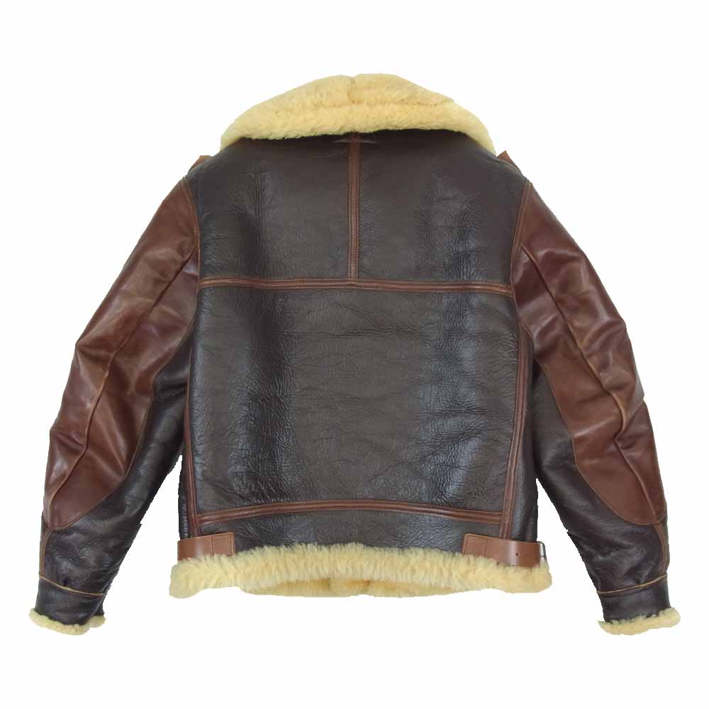 The REAL McCOY'S ザリアルマッコイズ  B3 ムートン レザー ジャケット ダークブラウン系 38【中古】