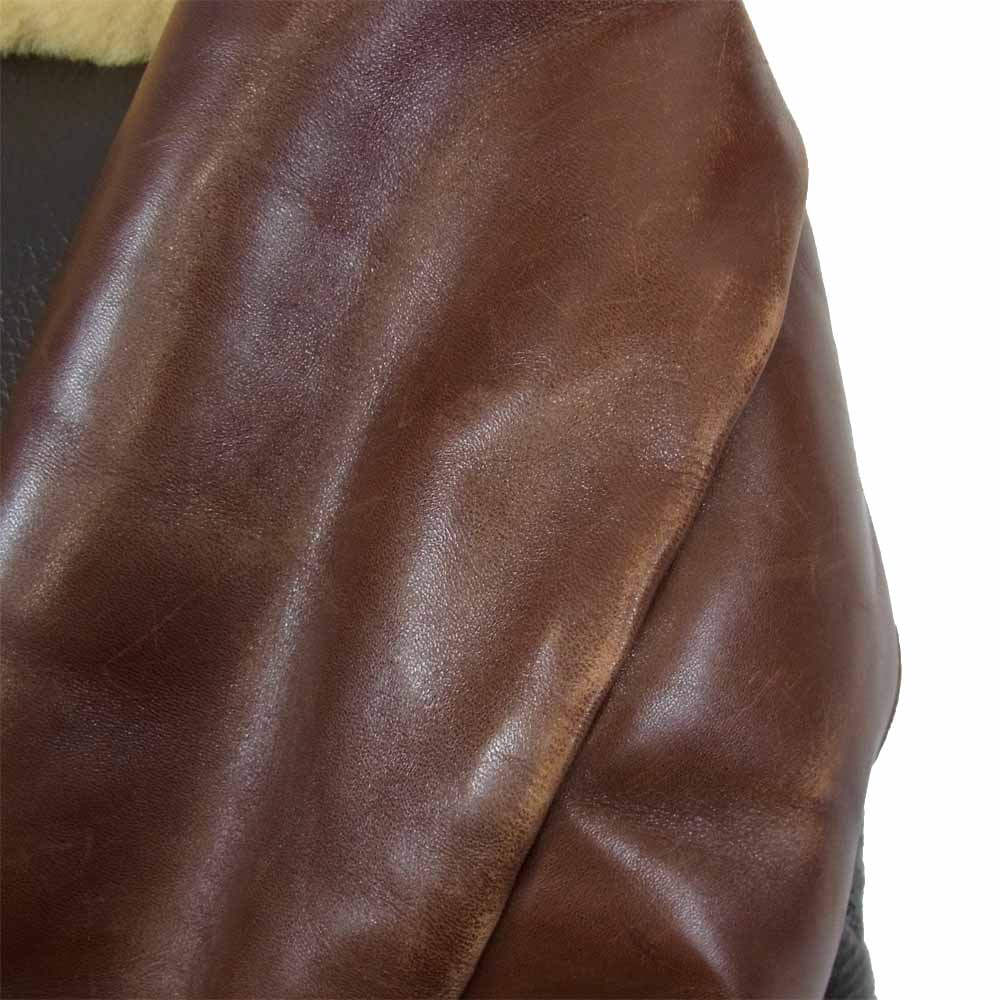 The REAL McCOY'S ザリアルマッコイズ  B3 ムートン レザー ジャケット ダークブラウン系 38【中古】