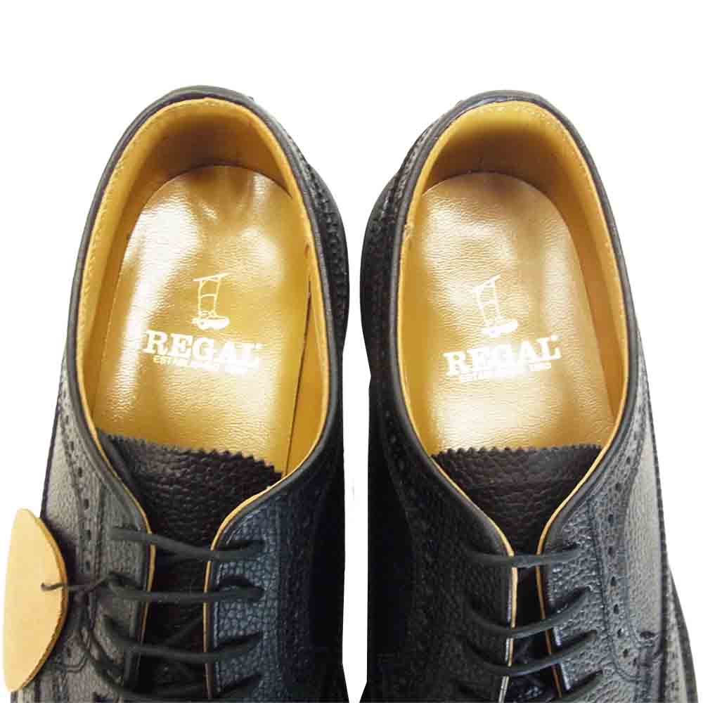 REGAL リーガル 2585N ウイングチップ ビジネス シューズ ブラック系 25EE【新古品】【未使用】【中古】