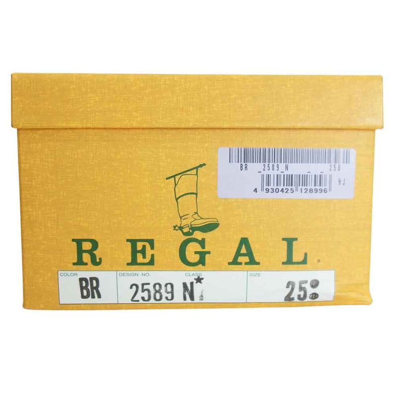 REGAL リーガル 2589N ウイングチップ ビジネス シューズ ダークブラウン系 25EE【新古品】【未使用】【中古】