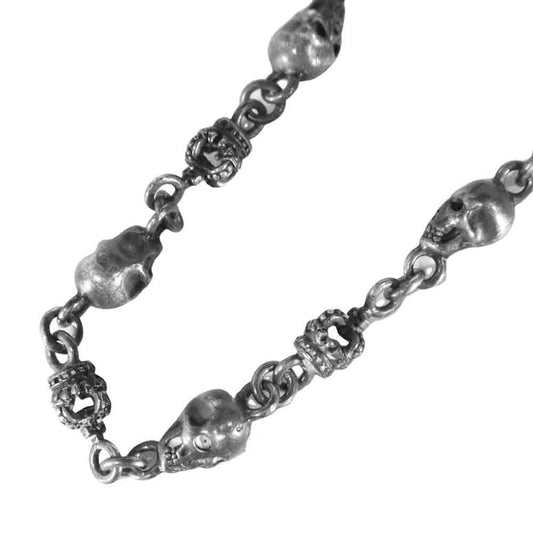 Justin Davis ジャスティンデイビス SNJ126 販売証明書付属 SKULL DIVINE チェーン 50cm スカル クラウン シルバー系【中古】