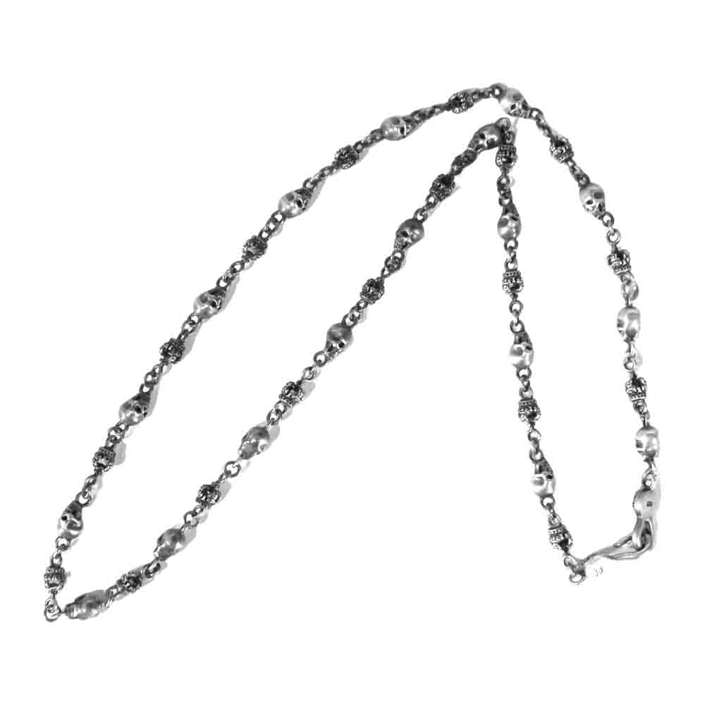 Justin Davis ジャスティンデイビス SNJ126 販売証明書付属 SKULL DIVINE チェーン 50cm スカル クラウン シルバー系【中古】