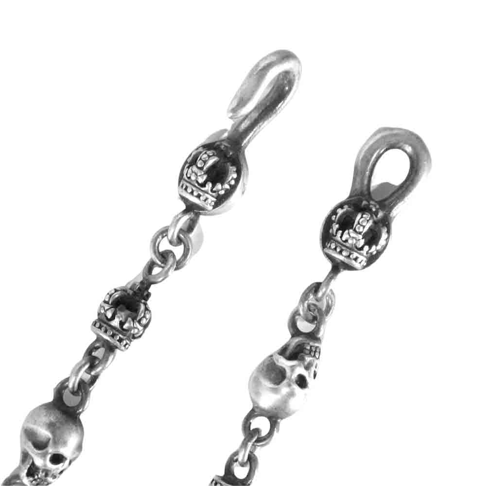 Justin Davis ジャスティンデイビス SNJ126 販売証明書付属 SKULL DIVINE チェーン 50cm スカル クラウン シルバー系【中古】