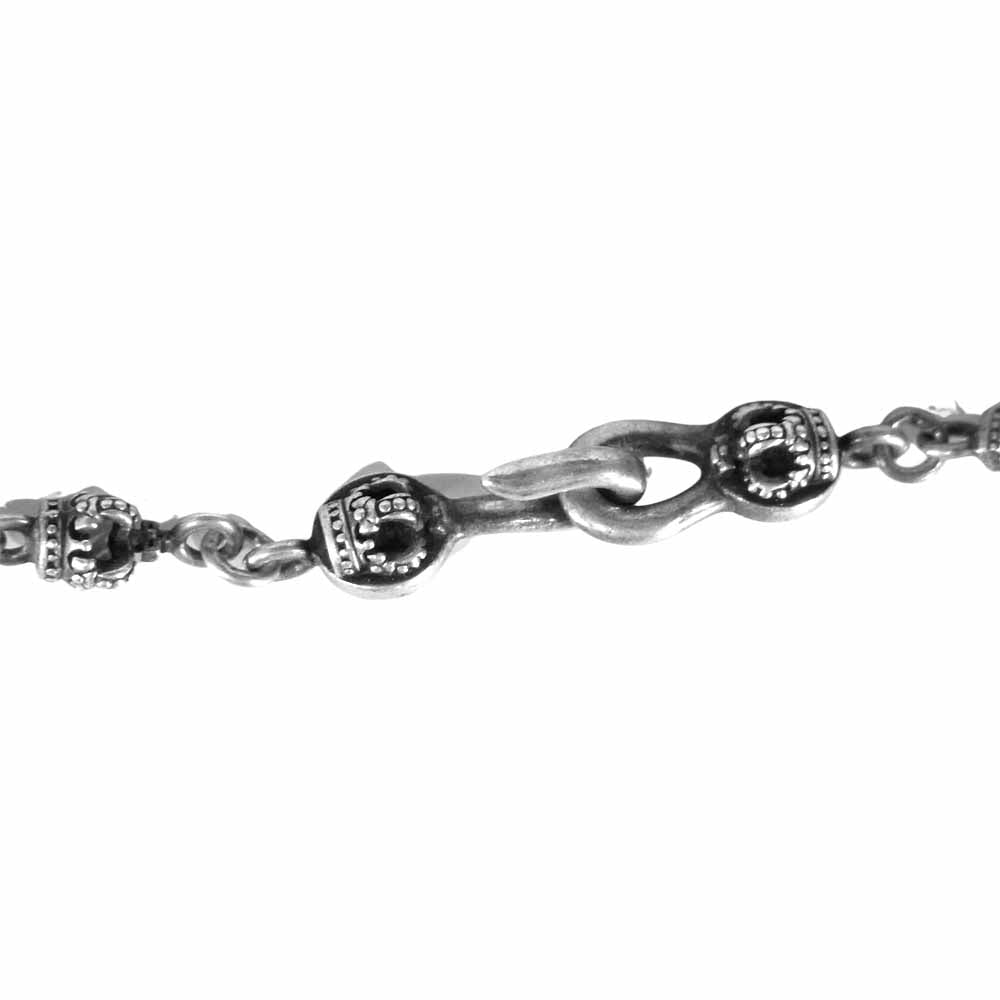 Justin Davis ジャスティンデイビス SNJ126 販売証明書付属 SKULL DIVINE チェーン 50cm スカル クラウン シルバー系【中古】