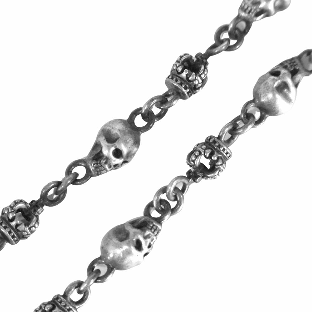 Justin Davis ジャスティンデイビス SNJ126 販売証明書付属 SKULL DIVINE チェーン 50cm スカル クラウン シルバー系【中古】