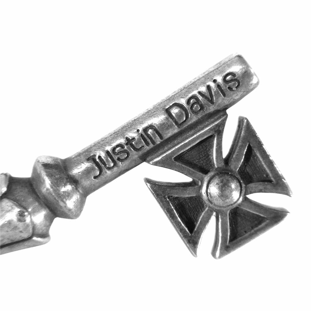 Justin Davis ジャスティンデイビス SPJ182 販売証明書付属 CREATION KEY クラウン キー ルビー ダイヤ ペンダント シルバー系【中古】