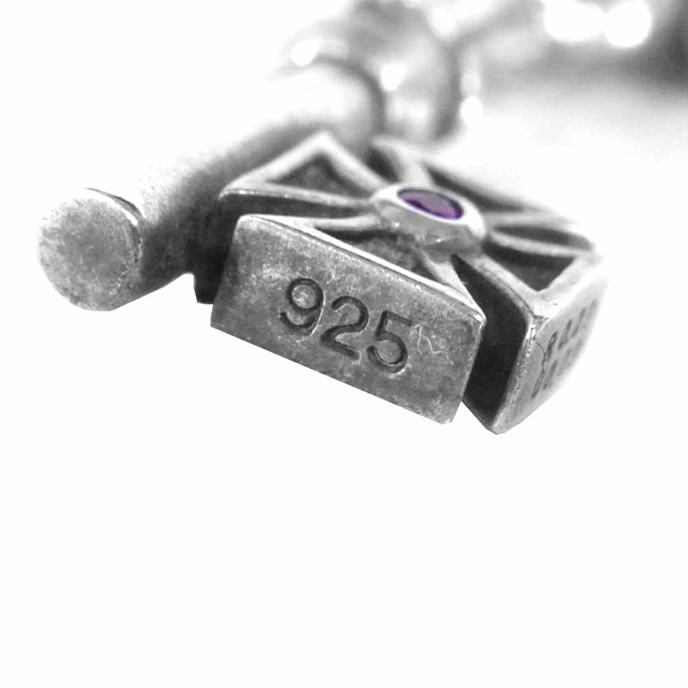 Justin Davis ジャスティンデイビス SPJ182 販売証明書付属 CREATION KEY クラウン キー ルビー ダイヤ ペンダント シルバー系【中古】