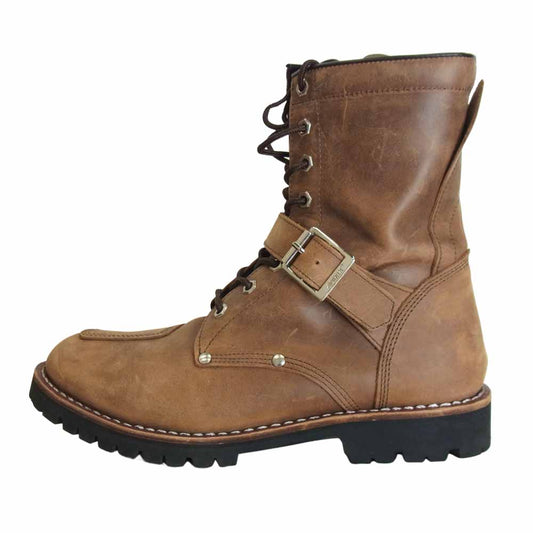 AVIREX アヴィレックス 2100 Yamato Lace-Up Motorcycle Boots ヤマト サイドジップ レザー バイカー ブーツ ブラウン系 28.0cm【中古】