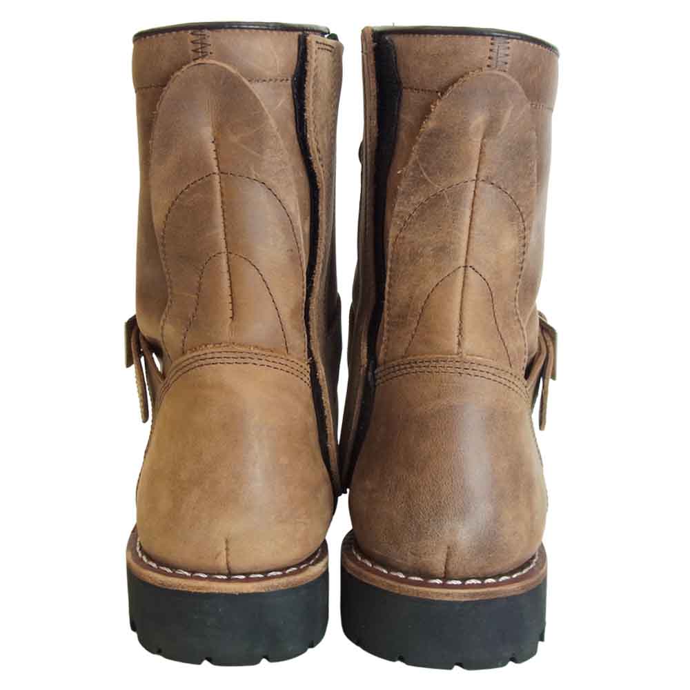AVIREX アヴィレックス 2100 Yamato Lace-Up Motorcycle Boots ヤマト サイドジップ レザー バイカー ブーツ ブラウン系 28.0cm【中古】