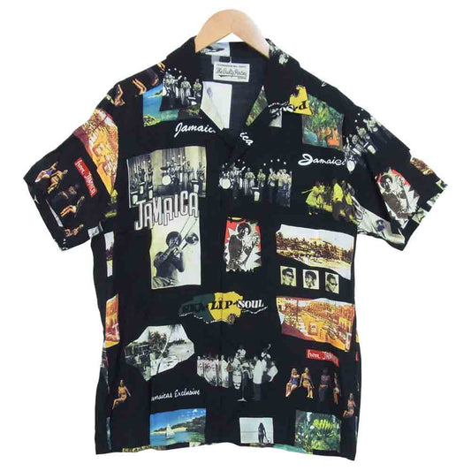 WACKO MARIA ワコマリア 17SS KINGSTON JAMAICA SS HAWAIAN SHIRTS アロハシャツ ブラック系 L【美品】【中古】