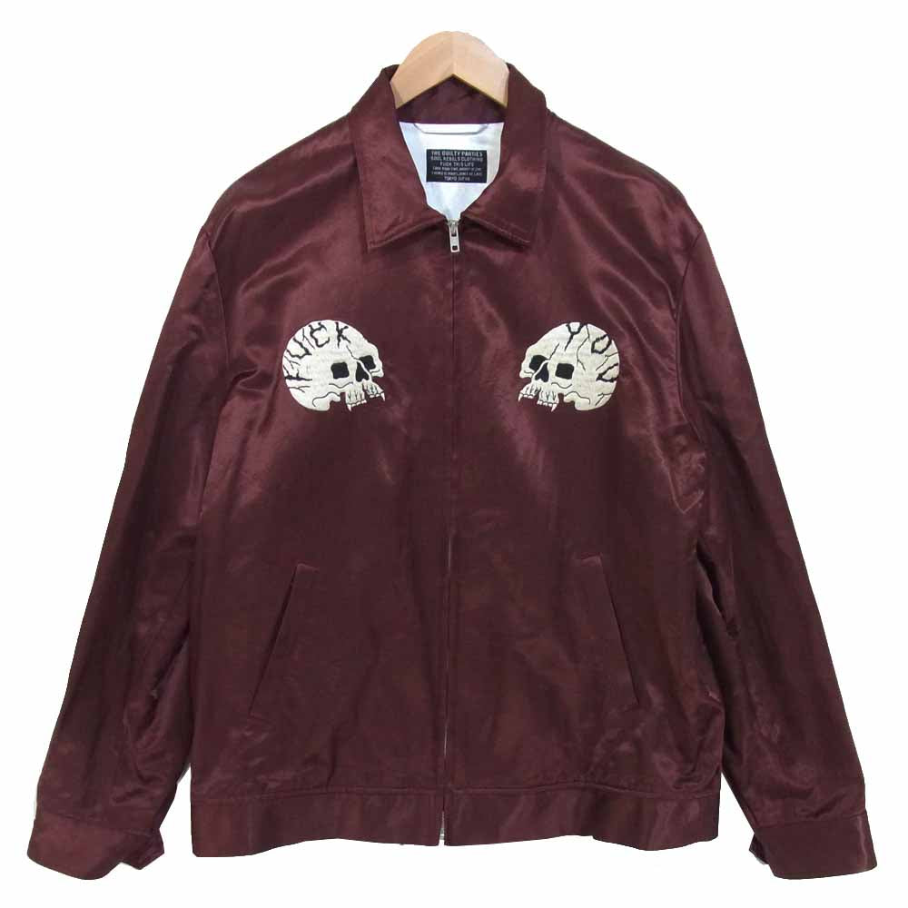 WACKO MARIA ワコマリア  18AW 18FW-WMO-ML80 VIETNAM JACKET 骸骨刺繍 ウォッシュ加工 ベトナム ジャケット エンジ系 L【中古】