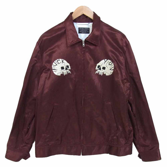 WACKO MARIA ワコマリア  18AW 18FW-WMO-ML80 VIETNAM JACKET 骸骨刺繍 ウォッシュ加工 ベトナム ジャケット エンジ系 L【中古】