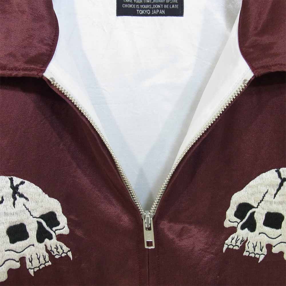 WACKO MARIA ワコマリア  18AW 18FW-WMO-ML80 VIETNAM JACKET 骸骨刺繍 ウォッシュ加工 ベトナム ジャケット エンジ系 L【中古】