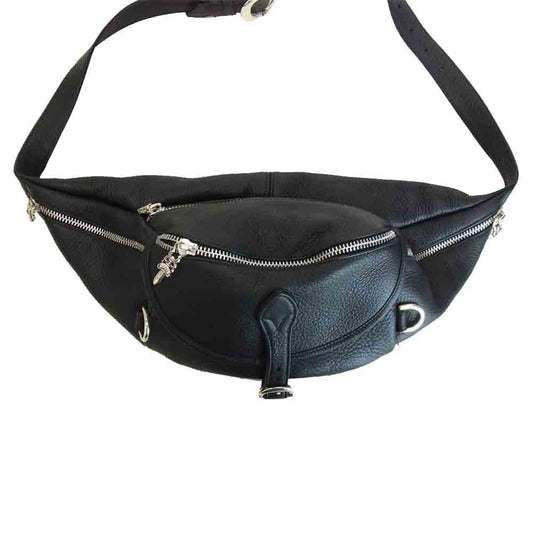 CHROME HEARTS クロムハーツ（原本無） #1 SNAT PACK スナット パック レザー ウエスト バッグ ブラック系【美品】【中古】