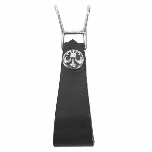 CHROME HEARTS クロムハーツ（原本無） BELT LOOP  BS フレア ボールボタン レザー ベルト ループ ブラック系【中古】