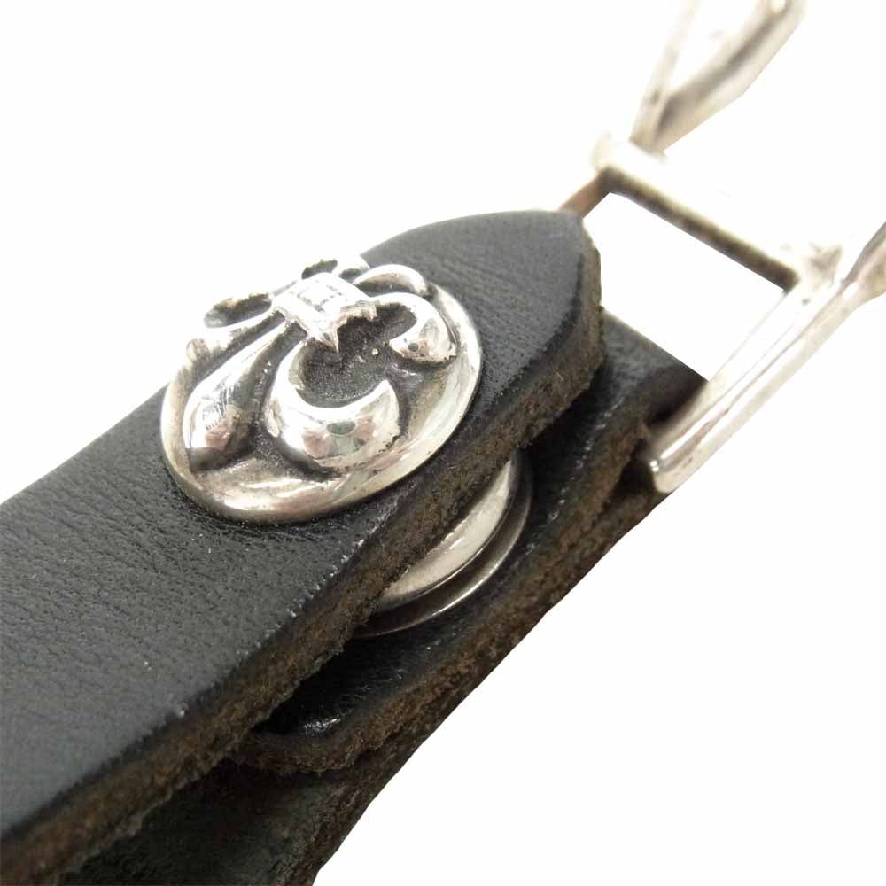 CHROME HEARTS クロムハーツ（原本無） BELT LOOP  BS フレア ボールボタン レザー ベルト ループ ブラック系【中古】
