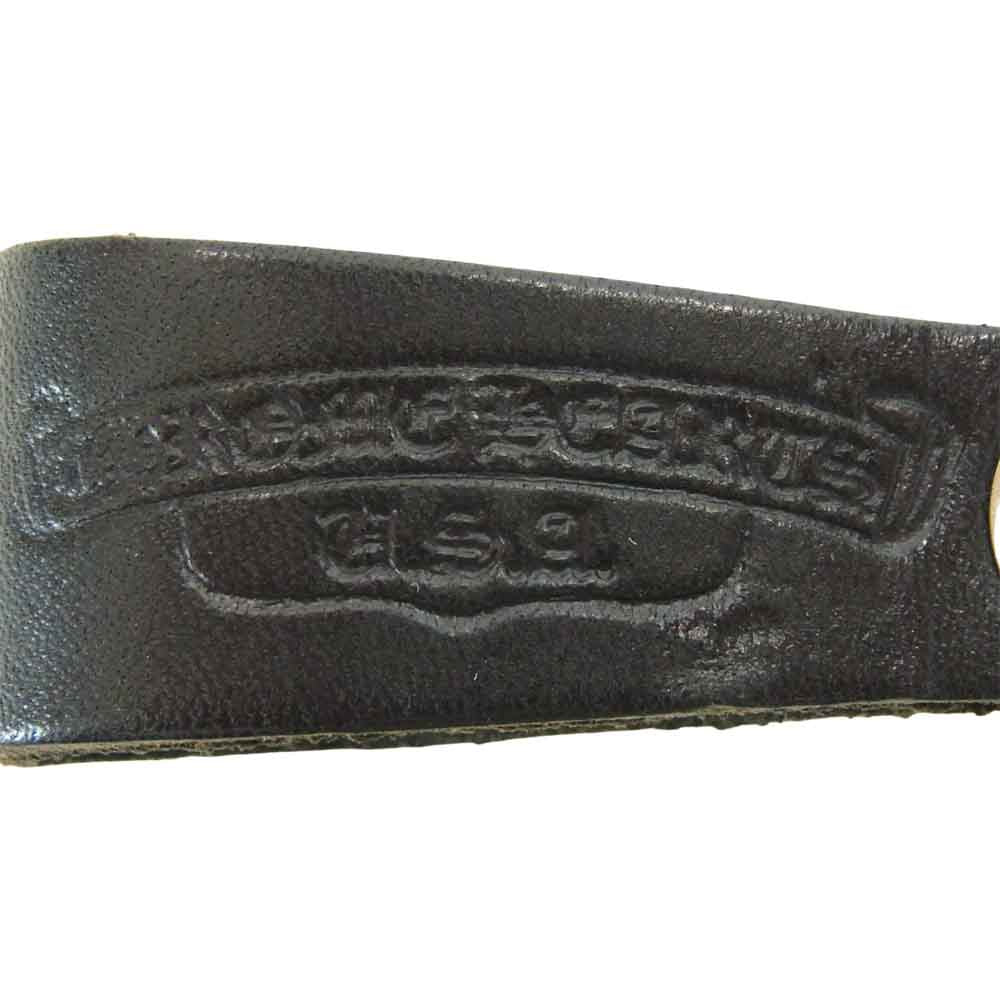 CHROME HEARTS クロムハーツ（原本無） BELT LOOP  BS フレア ボールボタン レザー ベルト ループ ブラック系【中古】