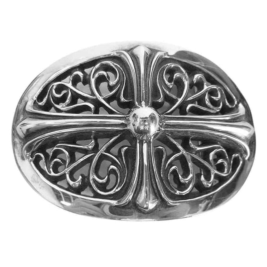 CHROME HEARTS クロムハーツ（原本無） BACKL OVAL CROSS 1.5 クラシック オーバル クロス バックル シルバー系【中古】