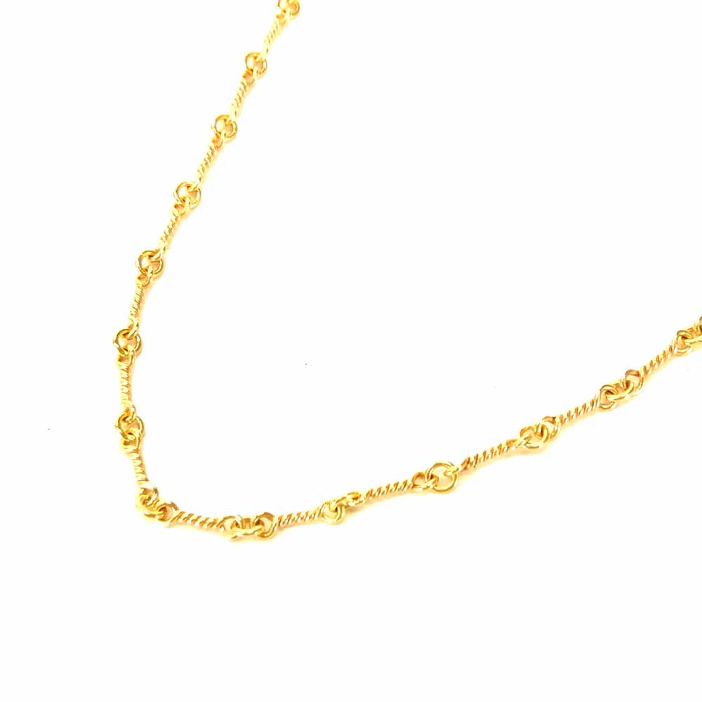 CHROME HEARTS クロムハーツ（原本有） 22K NECKCHAIN T18 ツイスト チェーン 18インチ ゴールド系【美品】【中古】
