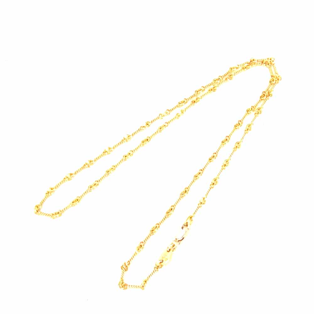 CHROME HEARTS クロムハーツ（原本有） 22K NECKCHAIN T18 ツイスト チェーン 18インチ ゴールド系【美品】【中古】