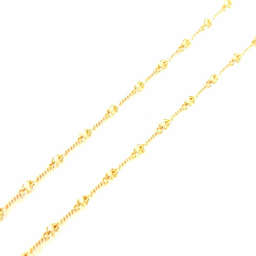 CHROME HEARTS クロムハーツ（原本有） 22K NECKCHAIN T18 ツイスト チェーン 18インチ ゴールド系【美品】【中古】