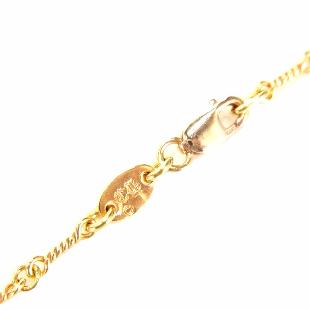 CHROME HEARTS クロムハーツ（原本有） 22K NECKCHAIN T18 ツイスト チェーン 18インチ ゴールド系【美品】【中古】
