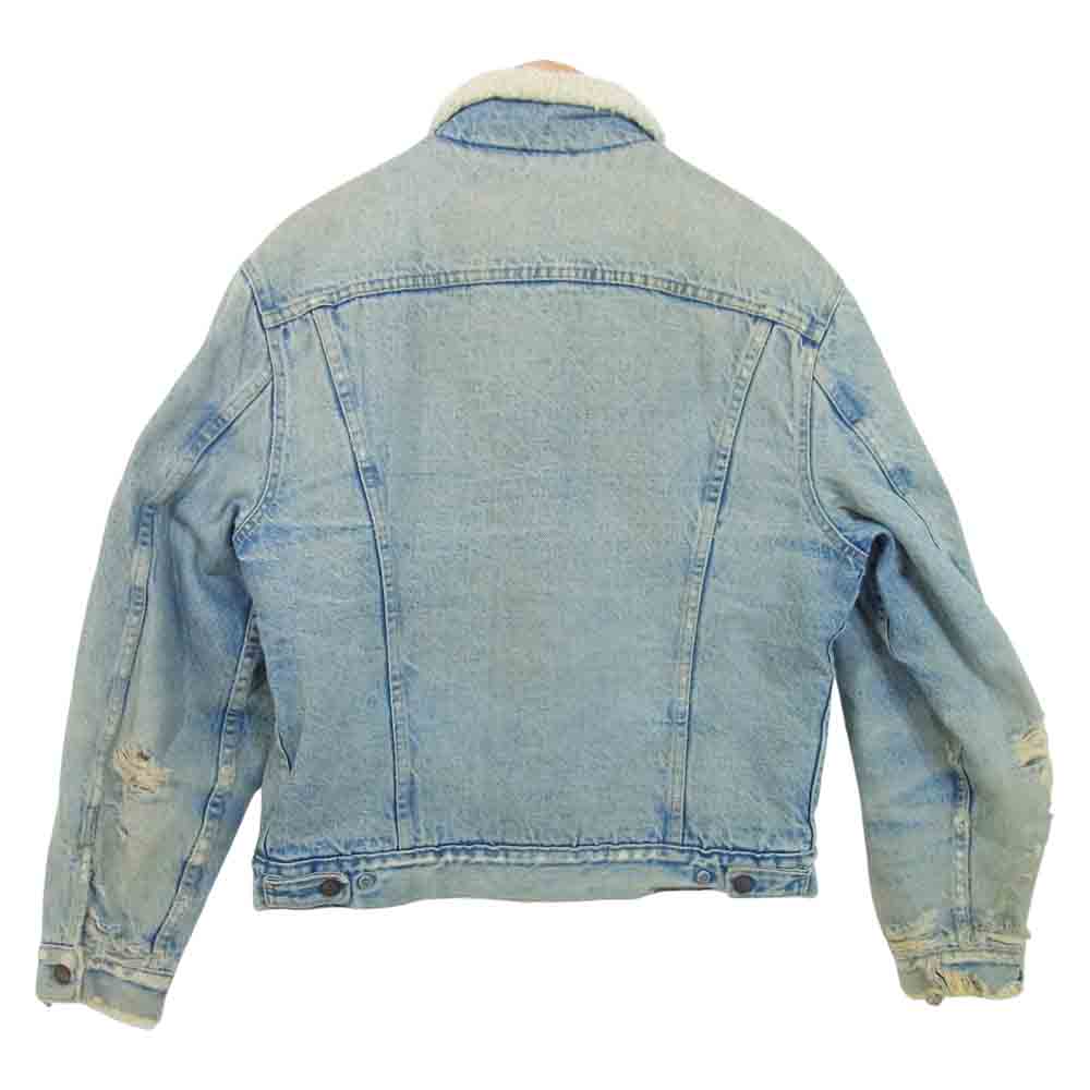 Levi's リーバイス 70s ボア デニム ジャケット USA製 デニムジャケット ダメージ ブルー系 42【中古】