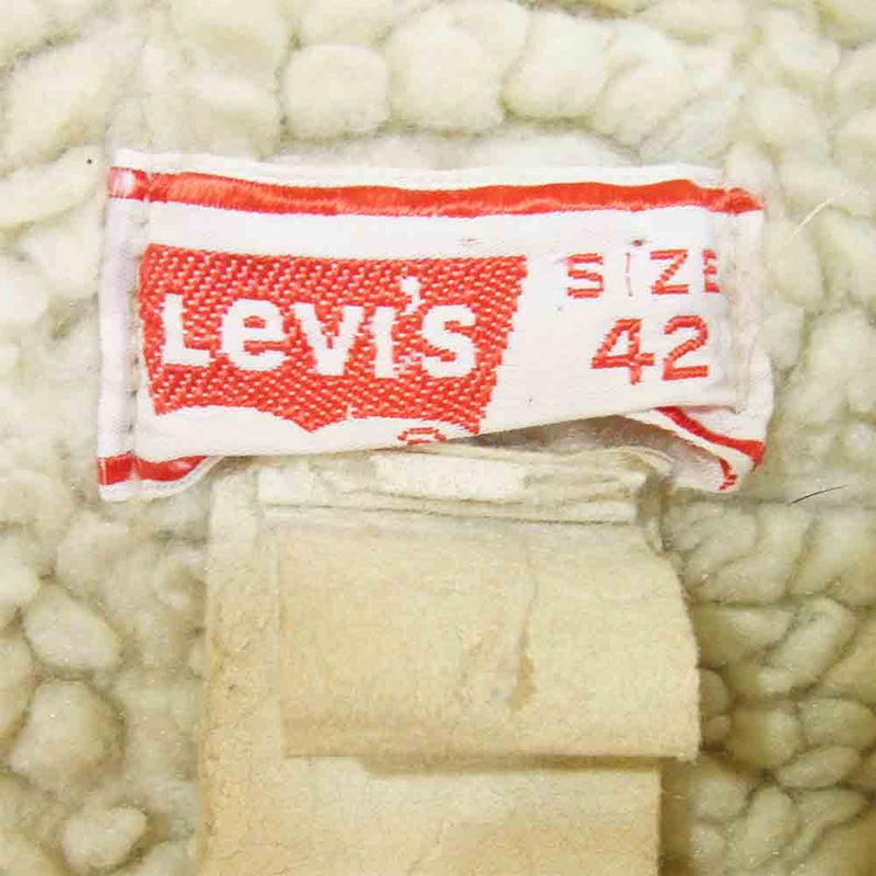 Levi's リーバイス 70s ボア デニム ジャケット USA製 デニムジャケット ダメージ ブルー系 42【中古】