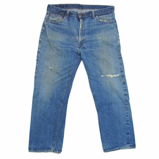 Levi's リーバイス オリジナル 505 ボタン裏5  BIGE  赤耳 デニムパンツ インディゴブルー系 表記無し(W40程度)【中古】