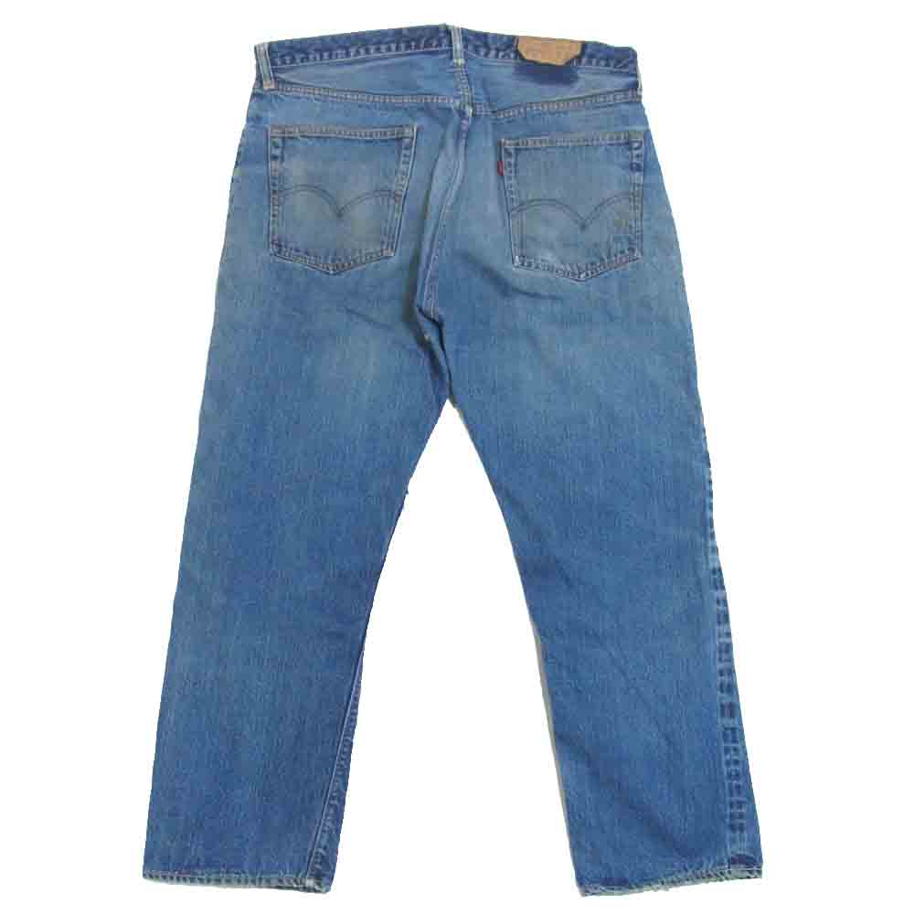 Levi's リーバイス オリジナル 505 ボタン裏5  BIGE  赤耳 デニムパンツ インディゴブルー系 表記無し(W40程度)【中古】
