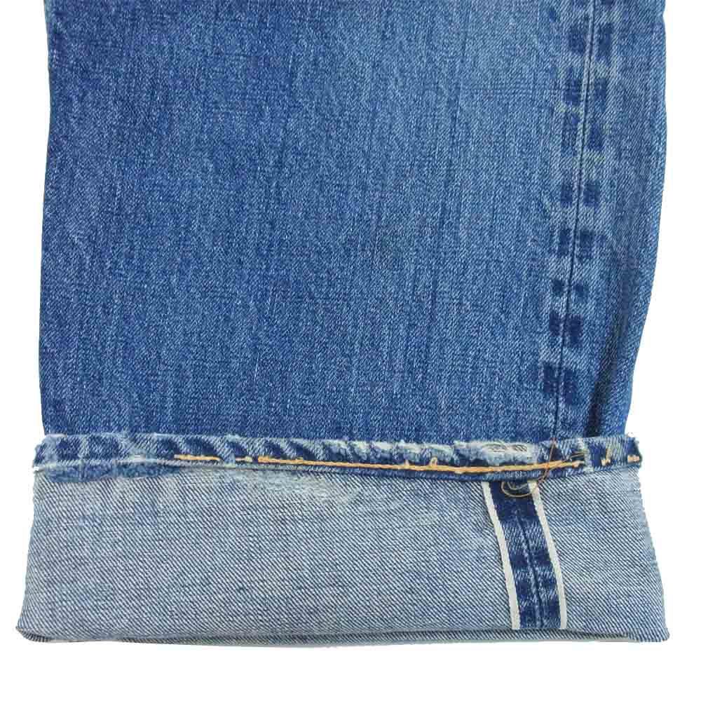 Levi's リーバイス オリジナル 505 ボタン裏5  BIGE  赤耳 デニムパンツ インディゴブルー系 表記無し(W40程度)【中古】