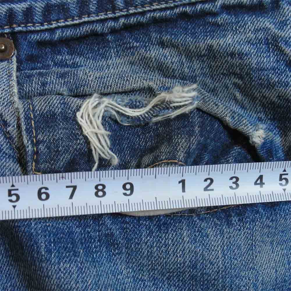 Levi's リーバイス オリジナル 505 ボタン裏5  BIGE  赤耳 デニムパンツ インディゴブルー系 表記無し(W40程度)【中古】