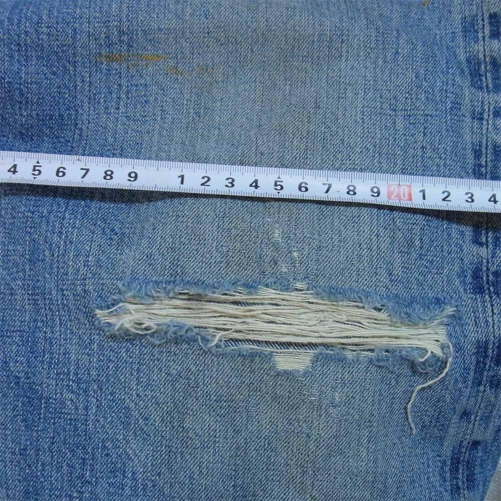 Levi's リーバイス オリジナル 505 ボタン裏5  BIGE  赤耳 デニムパンツ インディゴブルー系 表記無し(W40程度)【中古】