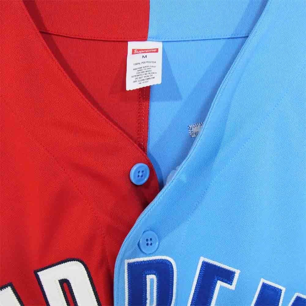 Supreme シュプリーム 21SS Don't Hate Baseball Jersey ドント ヘイト ベースボール ジャージ マルチカラー 半袖 シャツ 赤×水色系 M【新古品】【未使用】【中古】