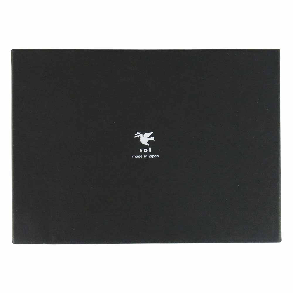ソット レザー ミドル ウォレット 財布 日本製 革 二つ折り財布 ラウンドジップ チャコール系【中古】