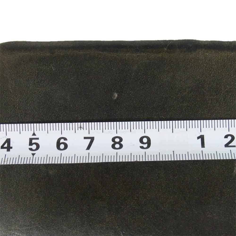 ソット レザー ミドル ウォレット 財布 日本製 革 二つ折り財布 ラウンドジップ チャコール系【中古】