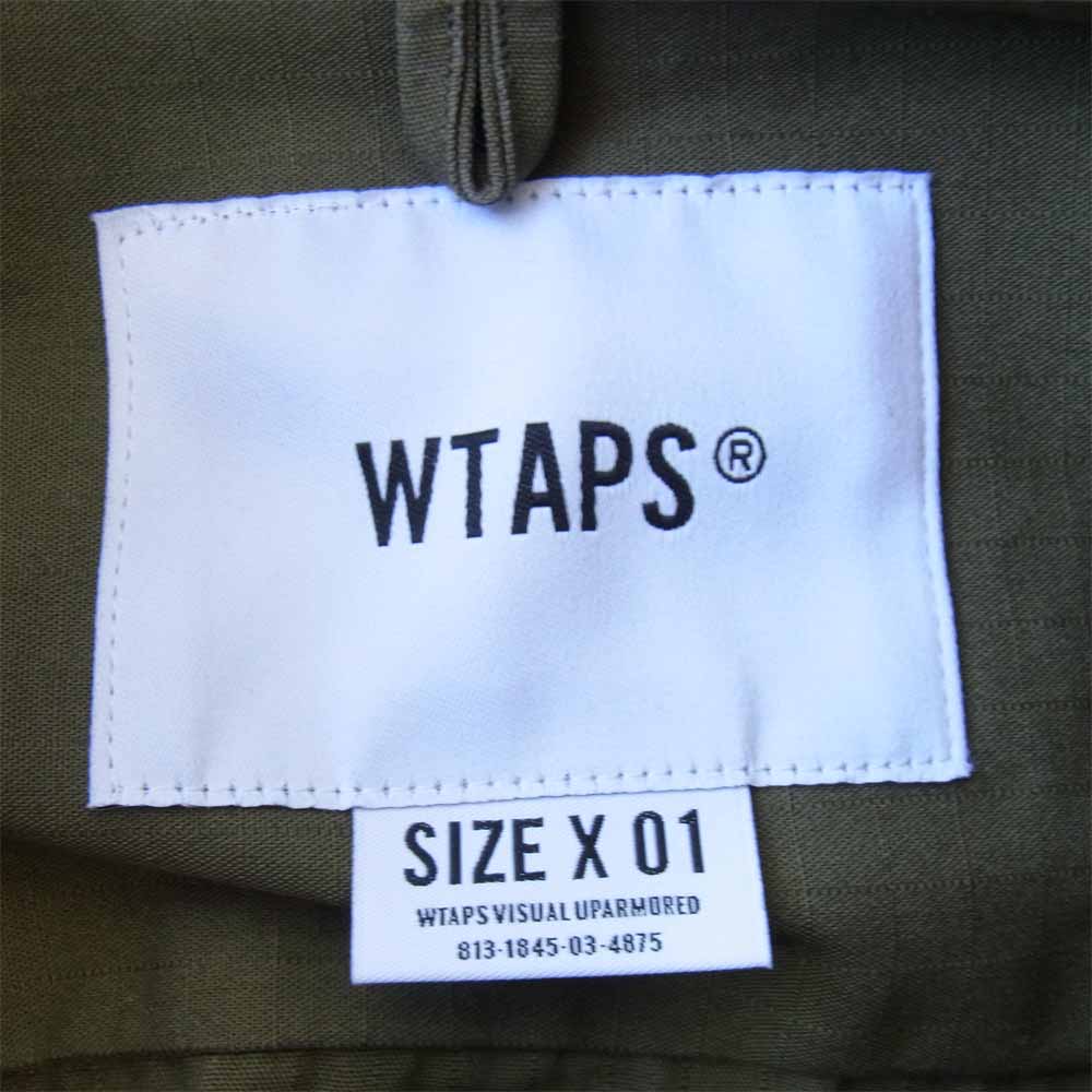 WTAPS ダブルタップス 20AW 202TQDT-SHM02 BD /LS / COTTON. RIPSTOP コットン リップストップ BD 長袖 シャツ カーキ系 S【新古品】【未使用】【中古】