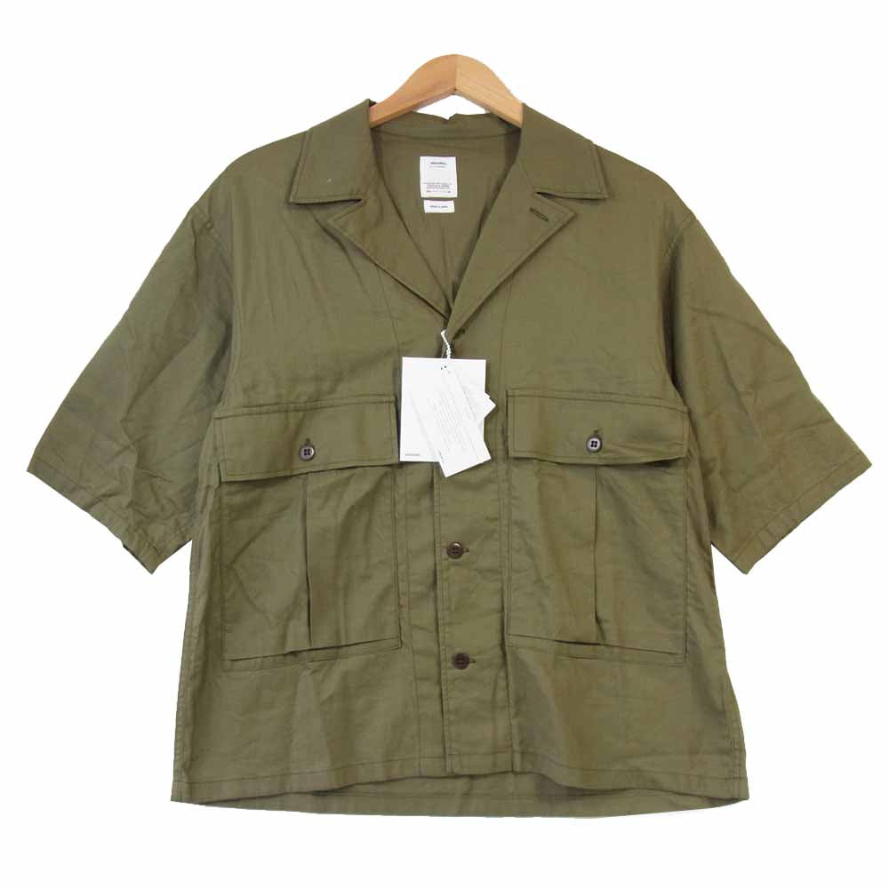 VISVIM ビズビム 0120105011014 20SS CORNET SHIRT S/S コルネット 半袖 シャツ カーキ系 2【美品】【中古】