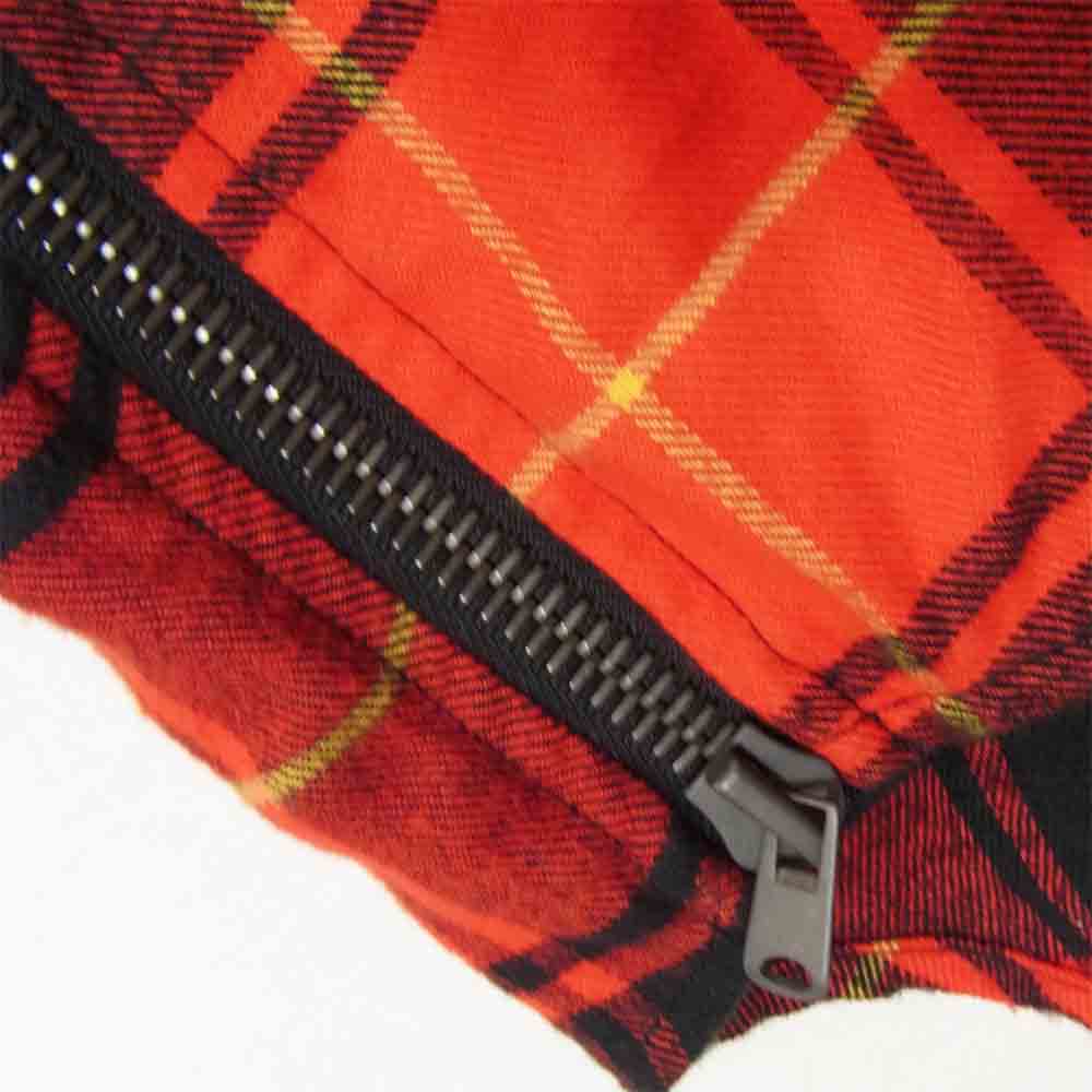 FEAR OF GOD フィアオブゴッド THIRD COLLECTION サイドジップ ノースリーブ フランネルシャツ レッド系 サイズ表記無【美品】【中古】