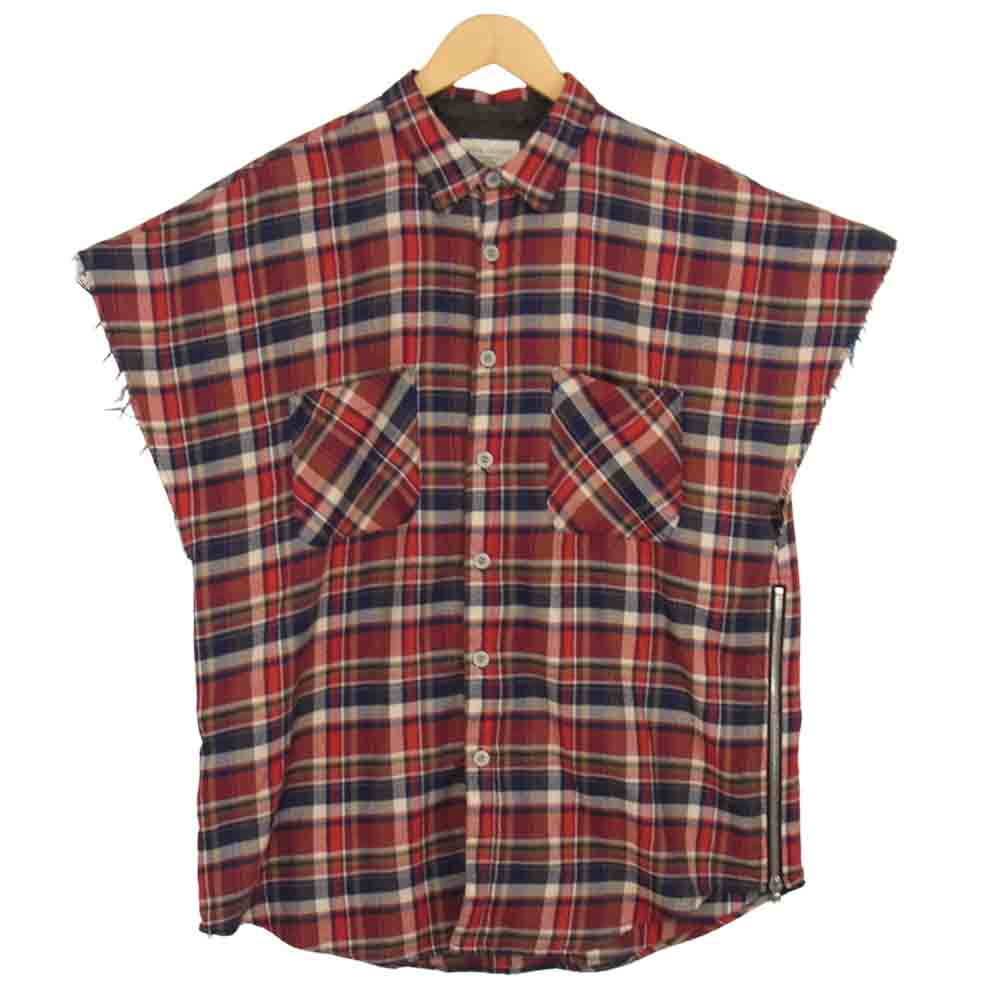 FEAR OF GOD フィアオブゴッド FOURTH COLLECTION サイドジップ ノースリーブ フランネルシャツ マルチカラー系 サイズ表記無【美品】【中古】