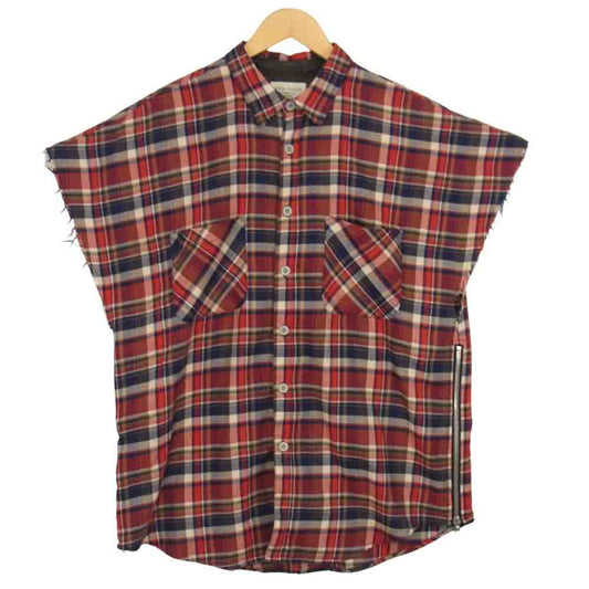 FEAR OF GOD フィアオブゴッド FOURTH COLLECTION サイドジップ ノースリーブ フランネルシャツ マルチカラー系 サイズ表記無【美品】【中古】