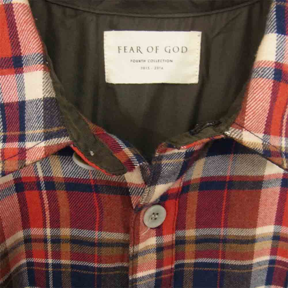 FEAR OF GOD フィアオブゴッド FOURTH COLLECTION サイドジップ ノースリーブ フランネルシャツ マルチカラー系 サイズ表記無【美品】【中古】