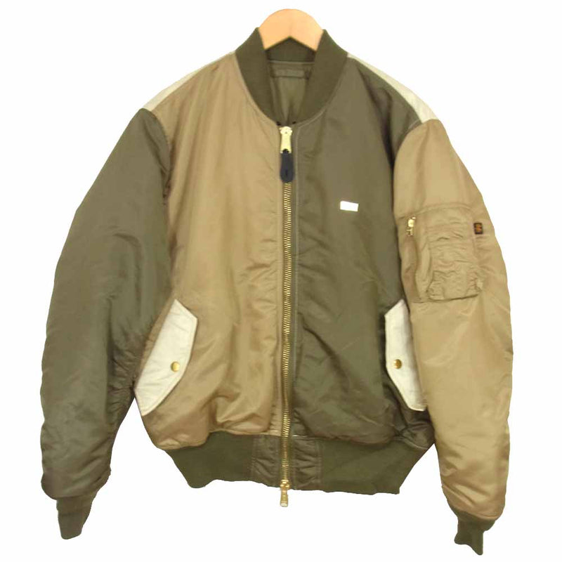 キス x Alpha Industries アルファ MA-1 Bomber ボンバー カーキ系 L【中古】