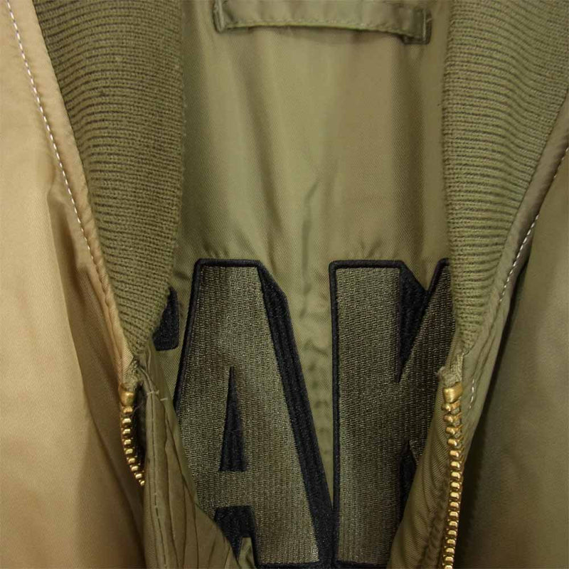 キス x Alpha Industries アルファ MA-1 Bomber ボンバー カーキ系 L【中古】