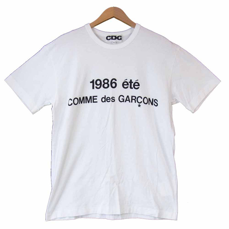 COMME des GARCONS コムデギャルソン SZ-T028 CDG シーディージー 1986 ete S/S TEE プリント Tシャツ ホワイト ホワイト系 XL【美品】【中古】