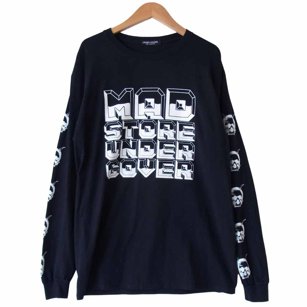 UNDERCOVER アンダーカバー MAD STORE マッド アームプリント ロングスリーブ Tシャツ ホワイト ブラック系 M【中古】