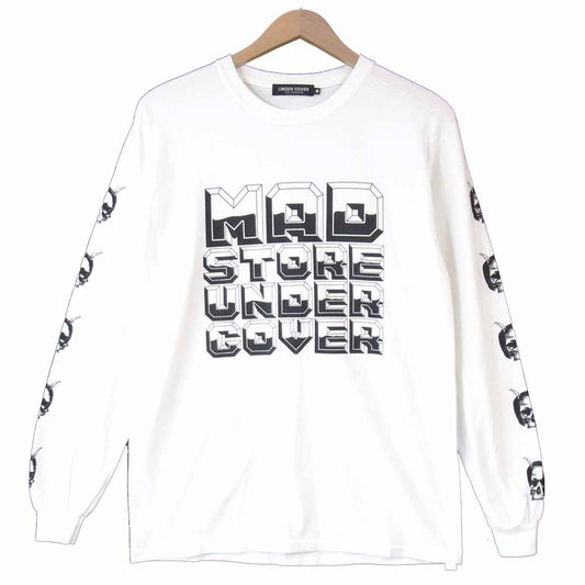 UNDERCOVER アンダーカバー MAD STORE マッド アームプリント ロングスリーブ Tシャツ ホワイト ホワイト系 M【美品】【中古】