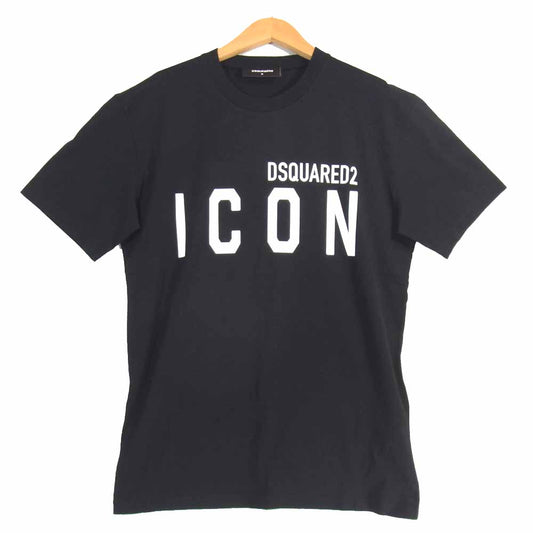 DSQUARED2 ディースクエアード S79GC003 S23009 国内正規品 Icon T-Shirt プリント Tシャツ ブラック系 M【美品】【中古】