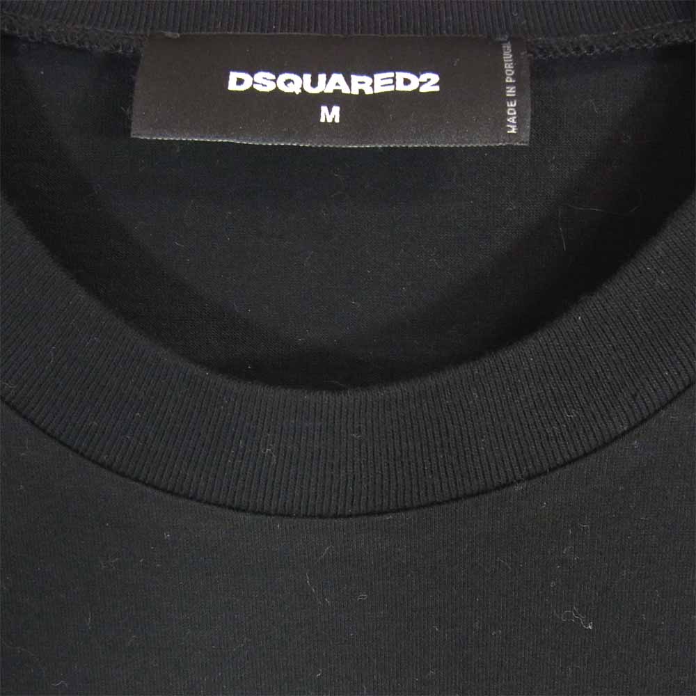 DSQUARED2 ディースクエアード S79GC003 S23009 国内正規品 Icon T-Shirt プリント Tシャツ ブラック系 M【美品】【中古】